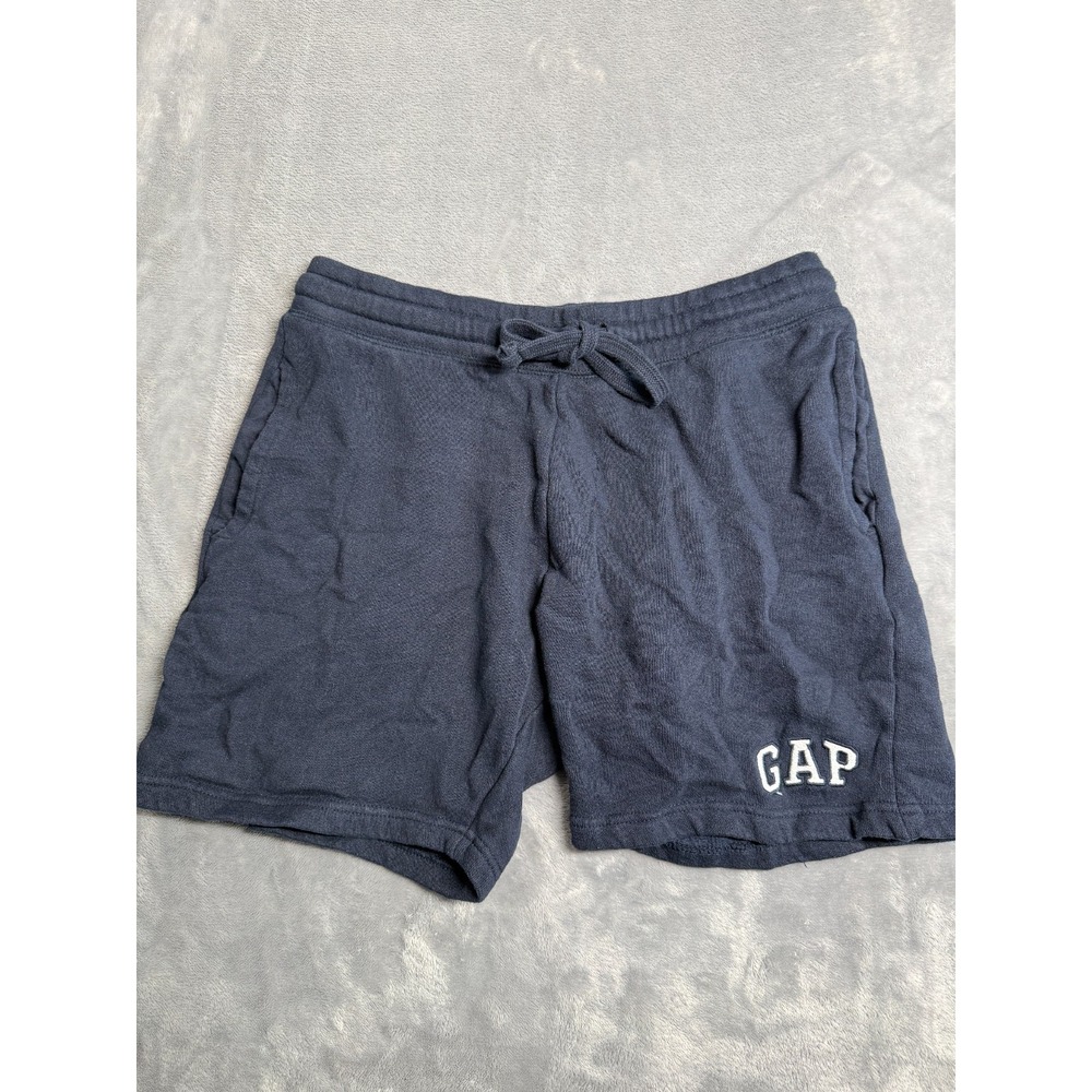 Gap Fleece Shorts Mens Small Navy Blue Drawstring Cotton Sweat Shorts